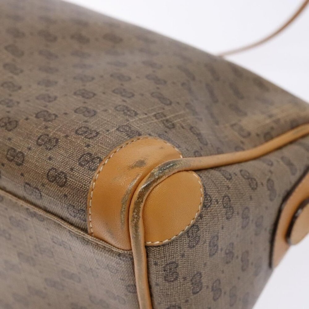 Authentic GUCCI Micro GG Supreme Shoulder Bag PVC Beige Gold - Picture 7 of 16